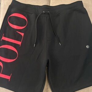 Polo by Ralph Lauren Black Shorts with White Polo Player Logo